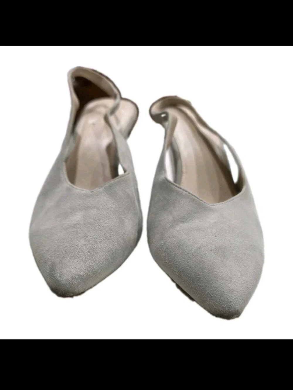 Cole Haan Elnora Gray Suede Slingback Wedge Pumps Pointed Toe Women’s Size 9.5